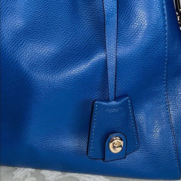 VINTAGE COACH MARGOT Blue Leather 2 Way Satchel - Picture 13 of 13